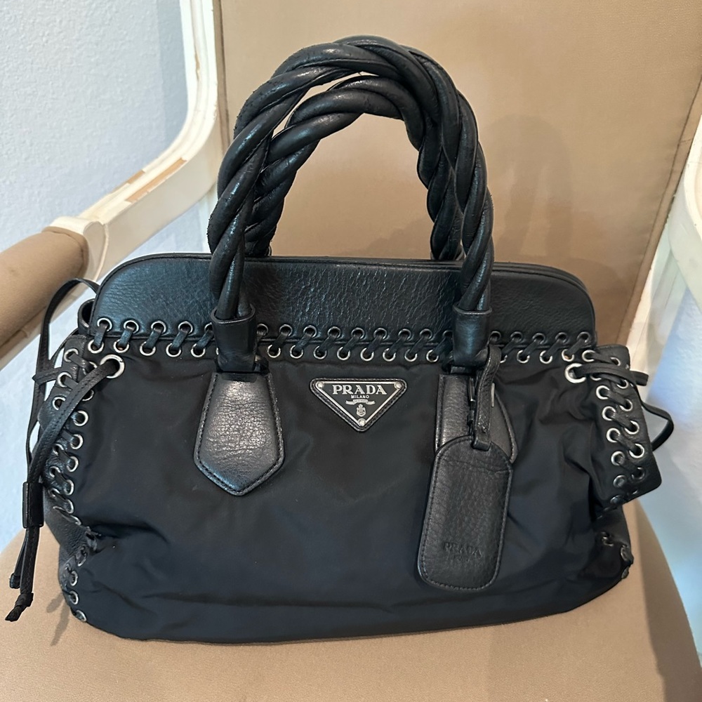 PRADA Handbag with Laced Sides